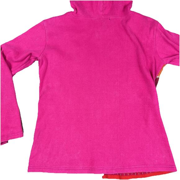 Y2K Nepal Boutique Artsy Zip Hoodie Jacket Large Boho Hippie Unique Patchwork - Picture 11 of 13